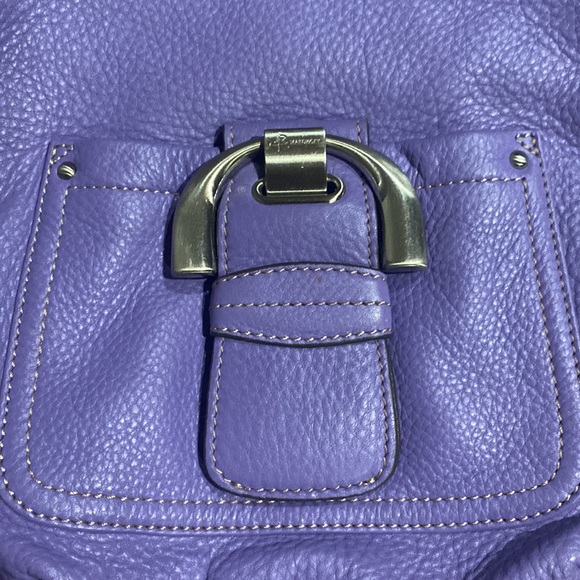 b. Makowsky Purple Slim Genuine Pebbled Leather Crossbody Bag - Picture 2 of 15